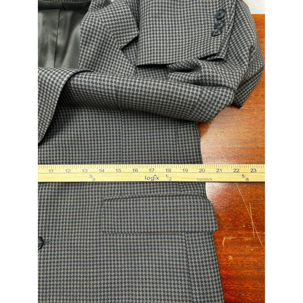 Givenchy Monsieur Blazer Mens 39R Gray Houndstooth USA‎ Made Timeless Vintage